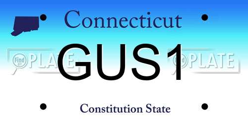 GUS1 Connecticut License Plate