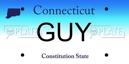 GUY Connecticut License Plate