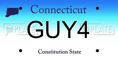 GUY4 Connecticut License Plate