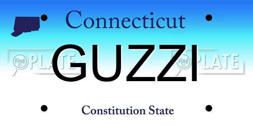 GUZZI Connecticut License Plate