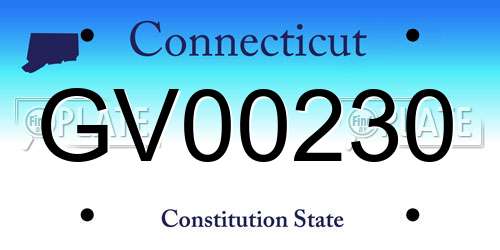 GV00230 Connecticut License Plate