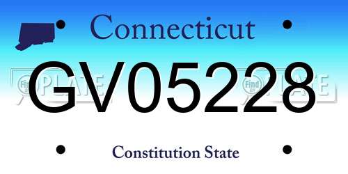 GV05228 Connecticut License Plate