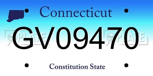 GV09470 Connecticut License Plate