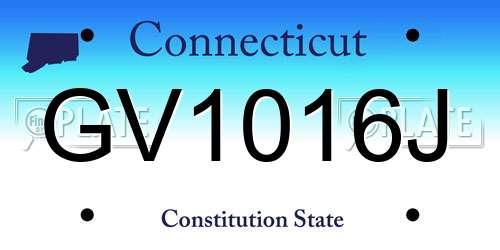 GV1016J Connecticut License Plate