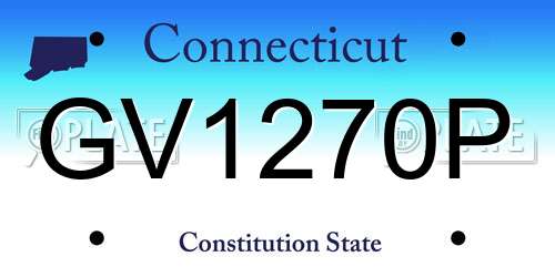 GV1270P Connecticut License Plate