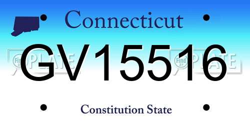 GV15516 Connecticut License Plate