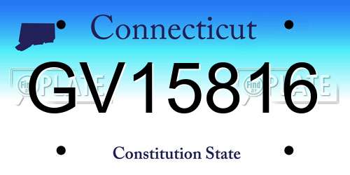 GV15816 Connecticut License Plate