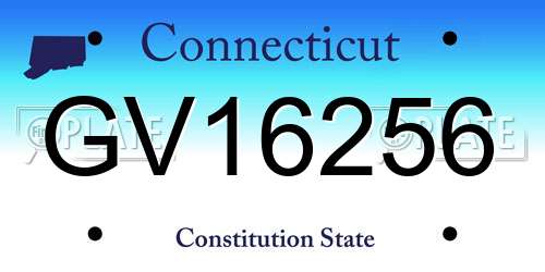 GV16256 Connecticut License Plate