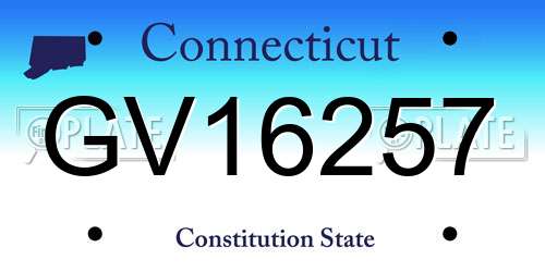 GV16257 Connecticut License Plate