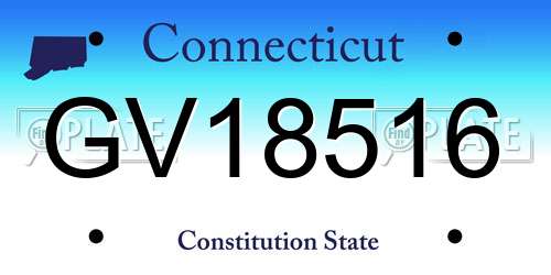 GV18516 Connecticut License Plate