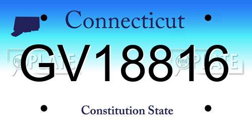 GV18816 Connecticut License Plate