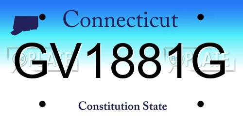 GV1881G Connecticut License Plate