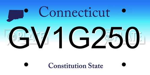 GV1G250 Connecticut License Plate