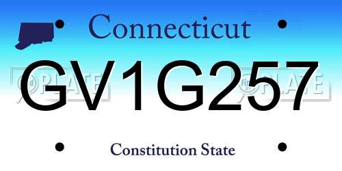 GV1G257 Connecticut License Plate