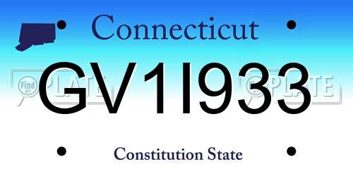 GV1I933 Connecticut License Plate