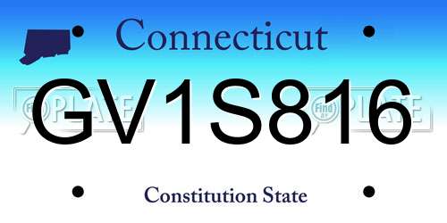 GV1S816 Connecticut License Plate