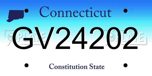 GV24202 Connecticut License Plate