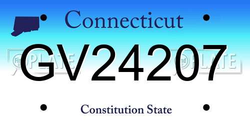 GV24207 Connecticut License Plate