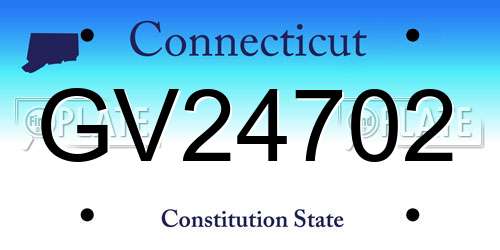 GV24702 Connecticut License Plate