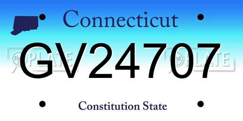 GV24707 Connecticut License Plate