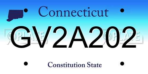 GV2A202 Connecticut License Plate