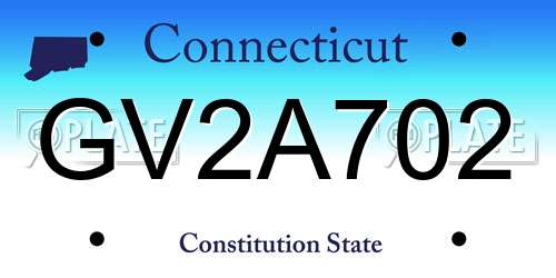 GV2A702 Connecticut License Plate