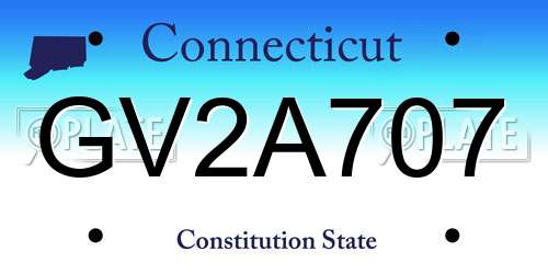GV2A707 Connecticut License Plate