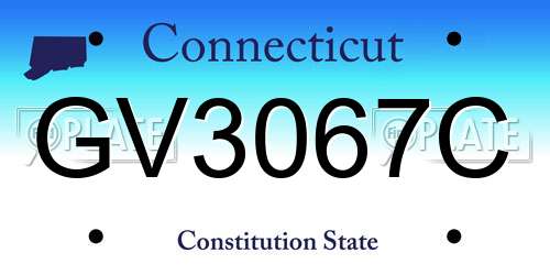 GV3067C Connecticut License Plate