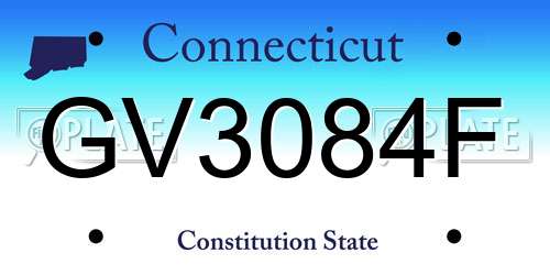 GV3084F Connecticut License Plate