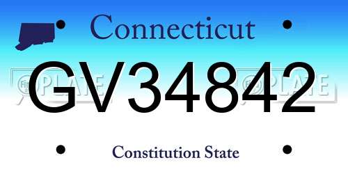 GV34842 Connecticut License Plate