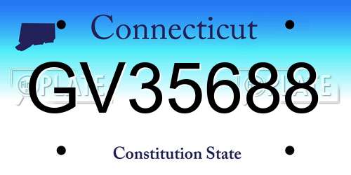 GV35688 Connecticut License Plate