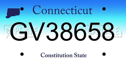 GV38658 Connecticut License Plate