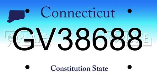 GV38688 Connecticut License Plate