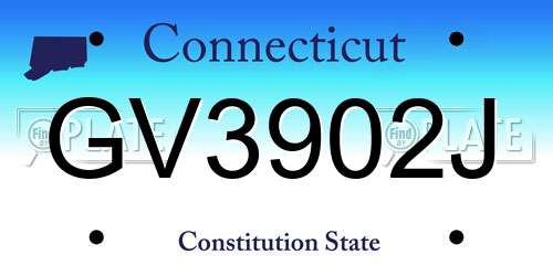 GV3902J Connecticut License Plate