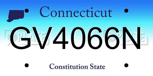 GV4066N Connecticut License Plate