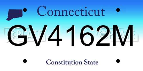 GV4162M Connecticut License Plate