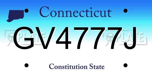 GV4777J Connecticut License Plate