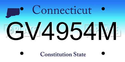 GV4954M Connecticut License Plate