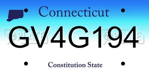 GV4G194 Connecticut License Plate