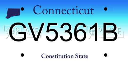 GV5361B Connecticut License Plate