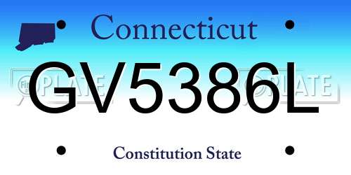 GV5386L Connecticut License Plate