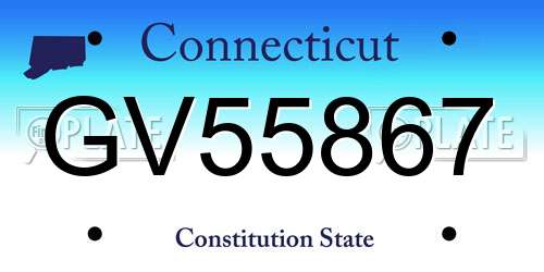 GV55867 Connecticut License Plate