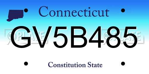 GV5B485 Connecticut License Plate