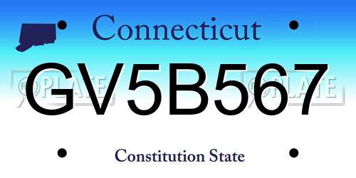 GV5B567 Connecticut License Plate