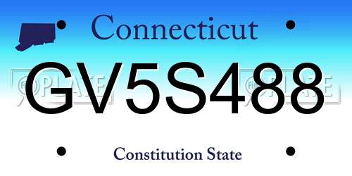GV5S488 Connecticut License Plate