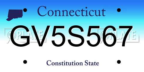 GV5S567 Connecticut License Plate