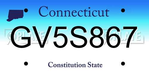 GV5S867 Connecticut License Plate