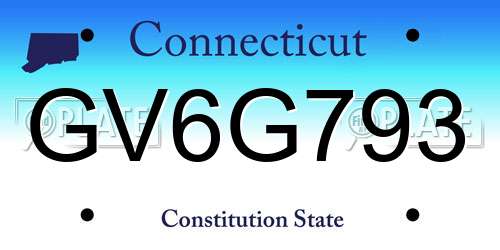 GV6G793 Connecticut License Plate