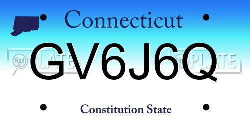 GV6J6Q Connecticut License Plate