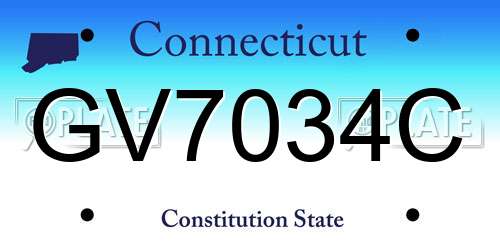 GV7034C Connecticut License Plate